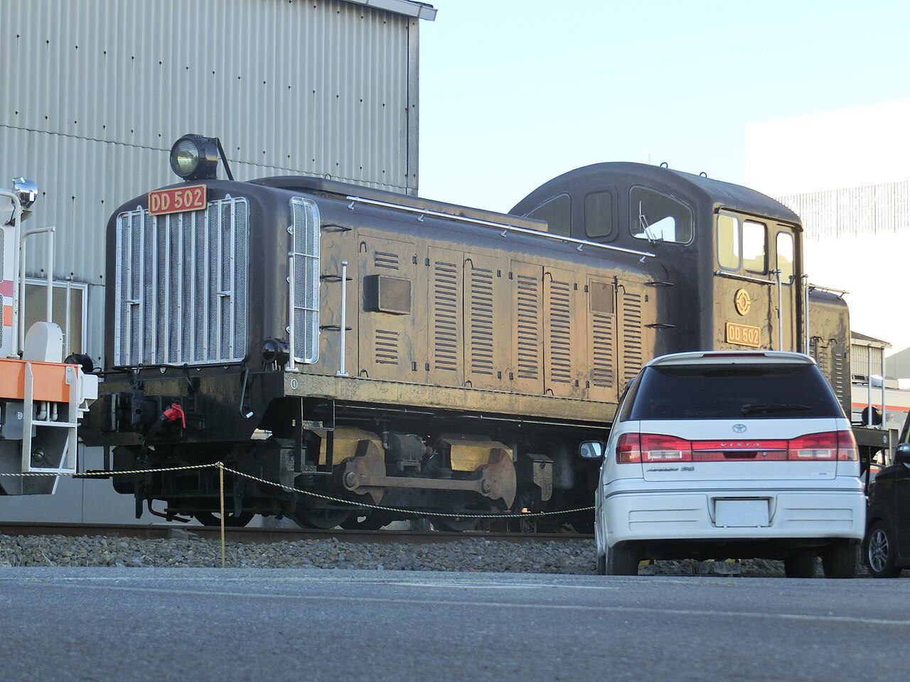 水海道車両基地のDD502形機関車